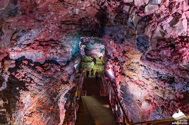Stairs in Colorful Lava Tube
