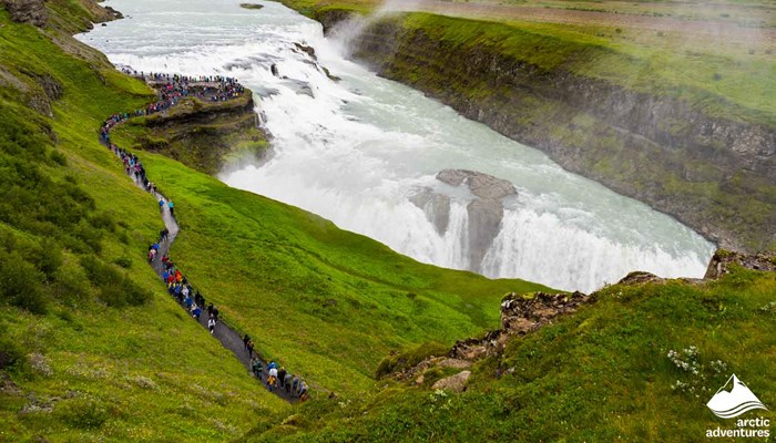 Giant Gullfoss Waterfall in Iceland