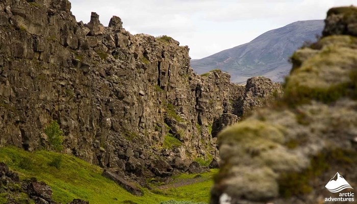 Rocky Cliffs at Thingvellir National Park in Iceland
