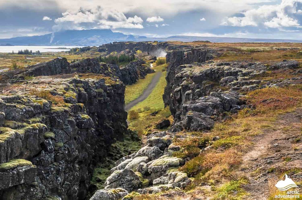 Valley at Thingvellir National Park in Iceland