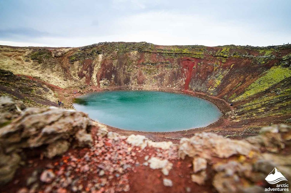 Kerid Volcanic Crater with Lake