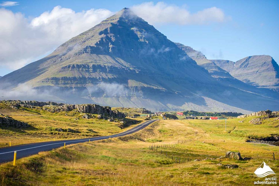 Ring Road by Mountains in Iceland