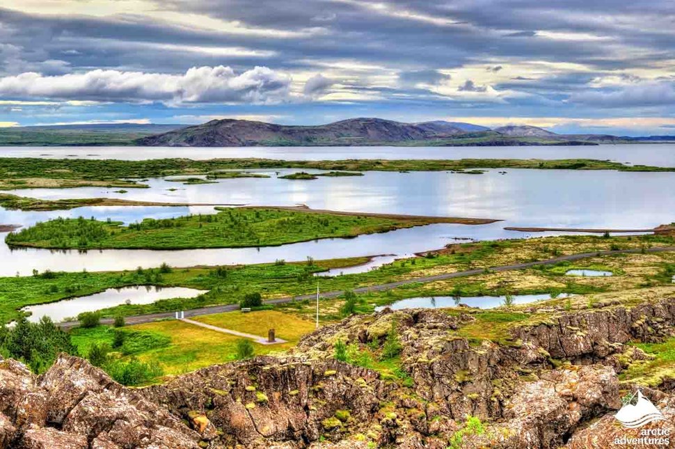View of Thingvellir Lake in Iceland