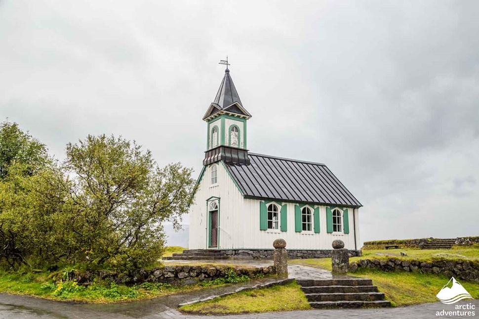 White Thingvellir Church in Iceland
