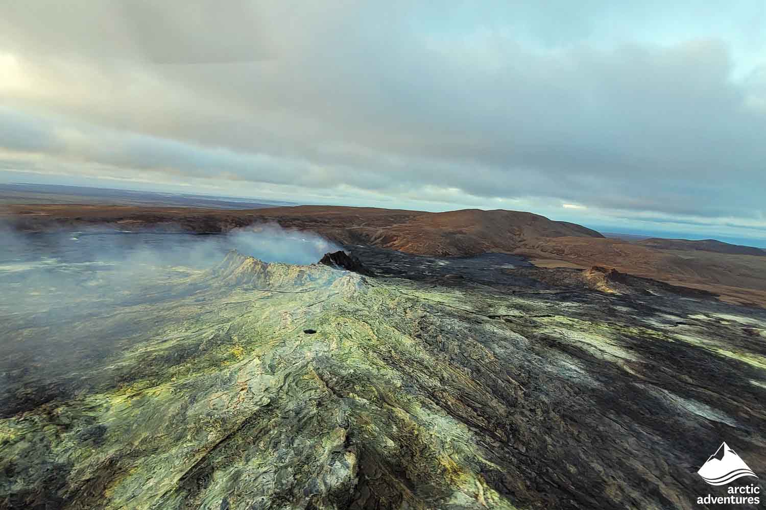 Gassy Fagradalsfjall Volcano in Iceland