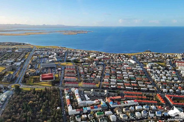 Aerial View of Reykjavik in Iceland