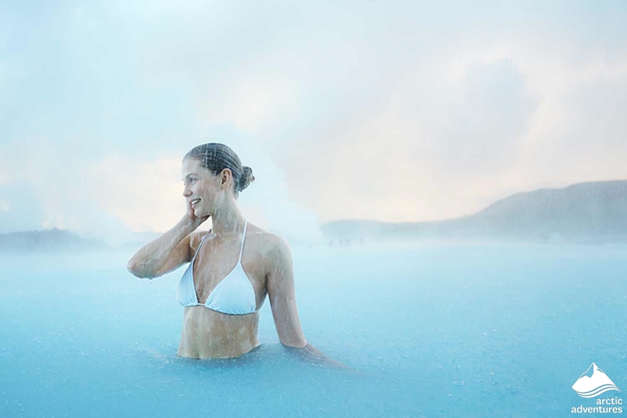 Woman Enjoying Blue Lagoon