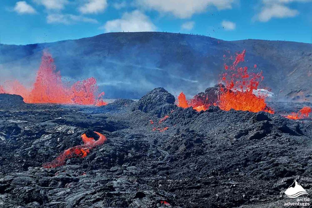 Erupted Meradalir Volcano