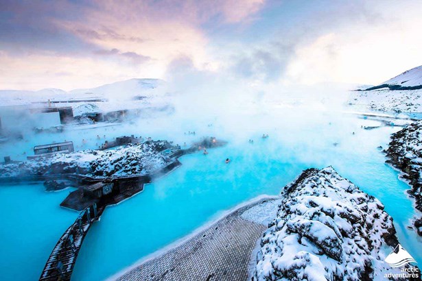 Steamy Blue Lagoon during Winter in Iceland