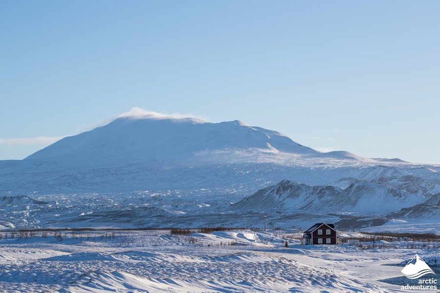 House by Hekla Volcano in Winter