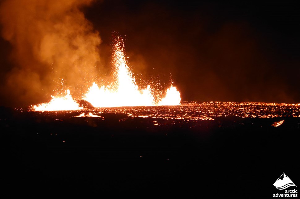 Floating Lava at Meradalir Volcano in Iceland