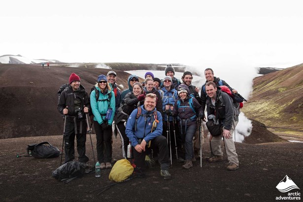 Guide with Group Hiking in Iceland