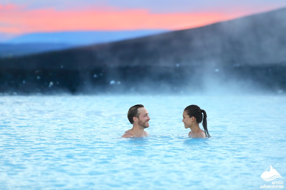 Couple Bathing in Blue Lagoon