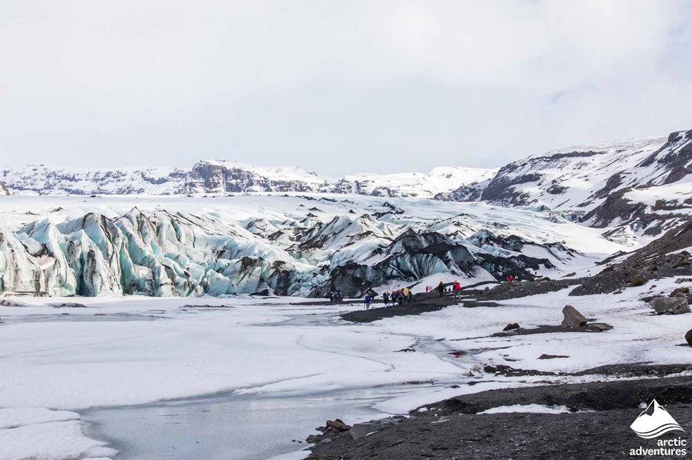 Giant Solheimajokull Glacier in Iceland