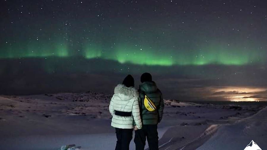 Couple Enjoys Northern Lights