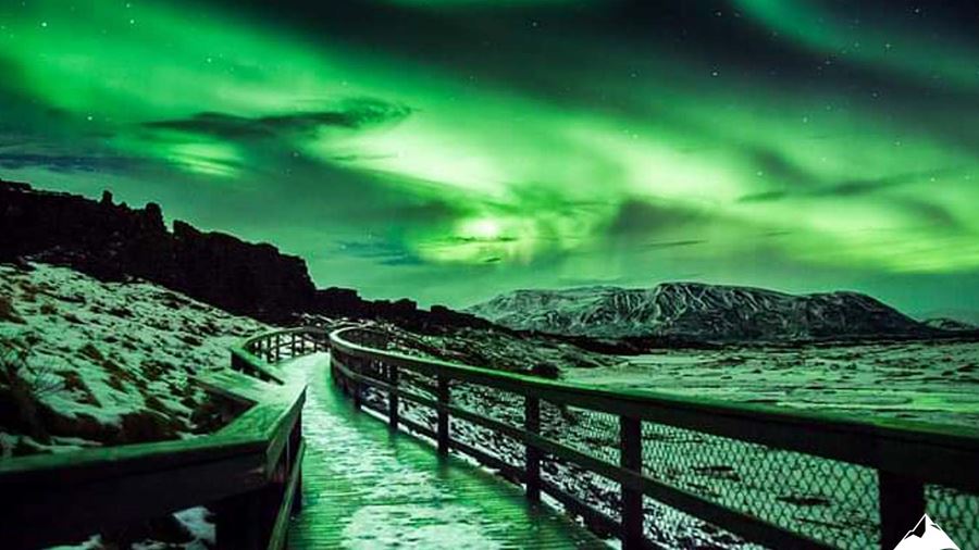Northern Lights by the Mountain