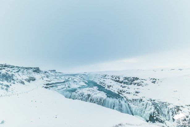 Gullfoss Waterfall Scenery in Winter
