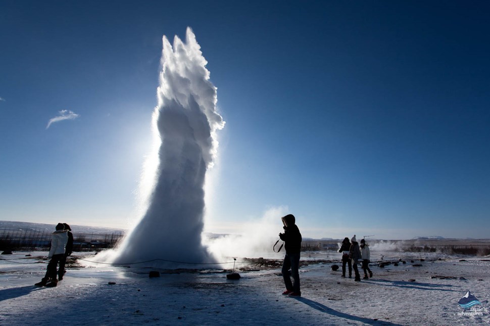 Strokkur Geyser Eruption at Golden Circle