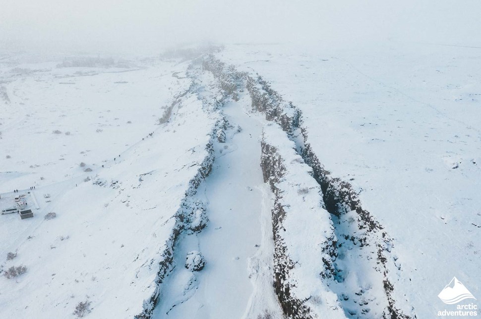 Tectonic Plates from Above in Thingvellir National Park