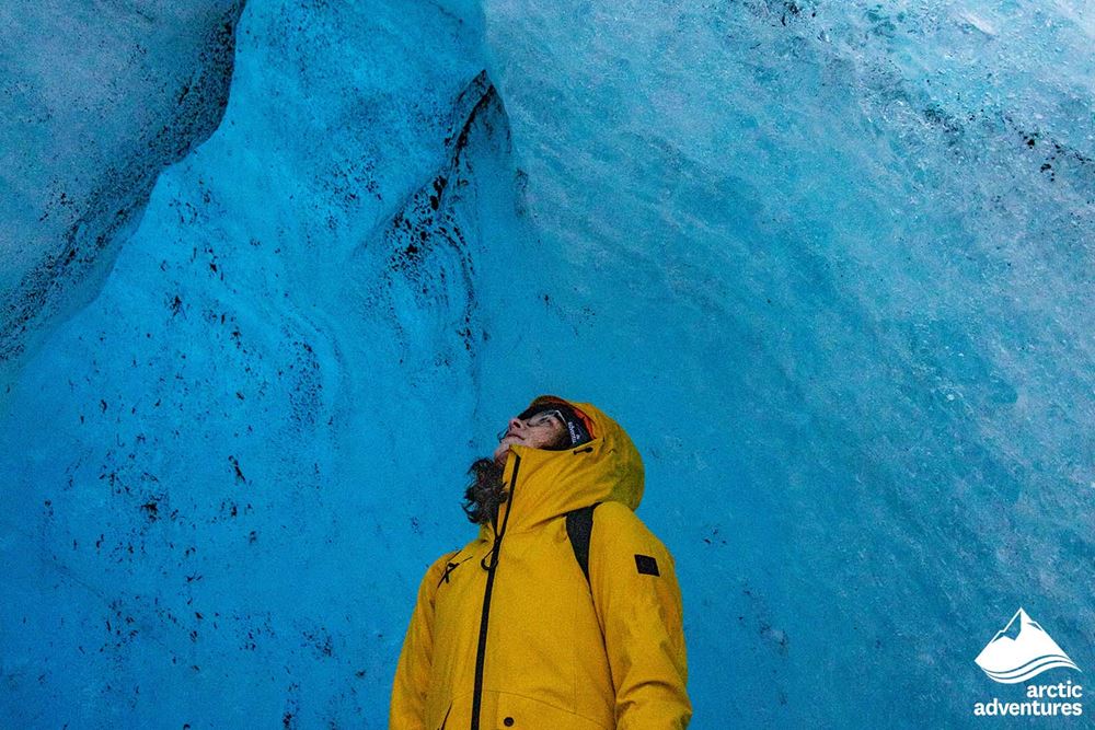 Woman in Ice Cave