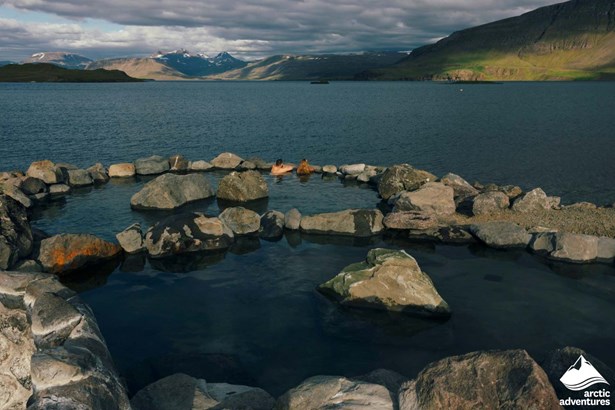 Natural Hot Springs by Ocean in Iceland