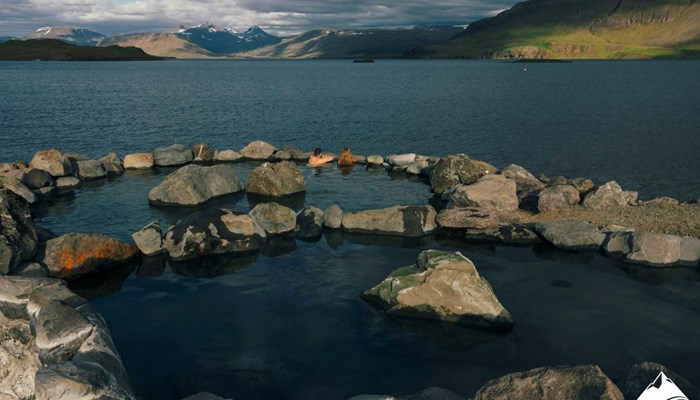 Natural Hot Springs by Ocean in Iceland
