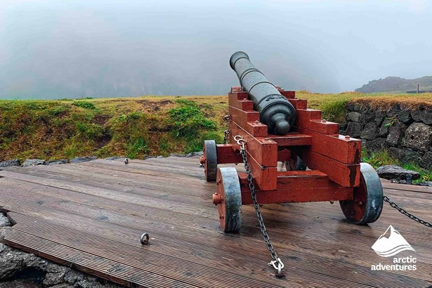 Cannon in Eldheimar Museum in Vestmannaeyjar
