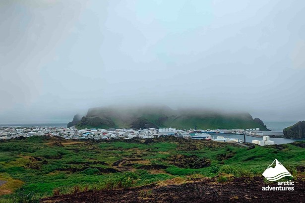 Vestmannaeyjar Island during Gloomy Day