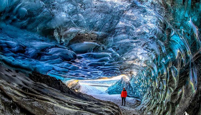 Crystal Clear Ice Cave in Iceland
