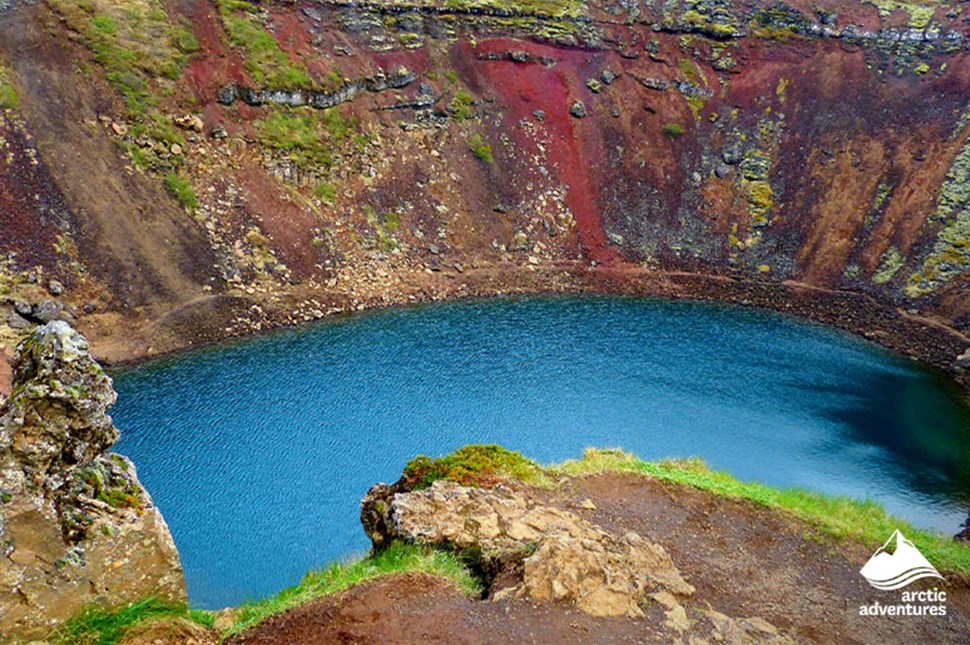 Kerid Volcanic Crater Lake in Iceland