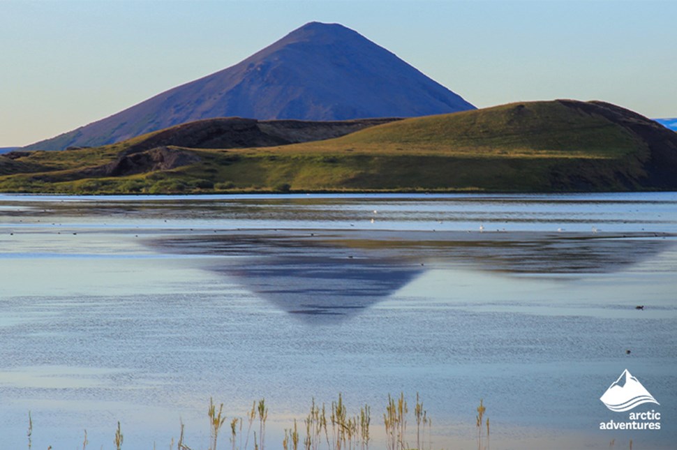 Lake Myvatn by the Mountains in Iceland