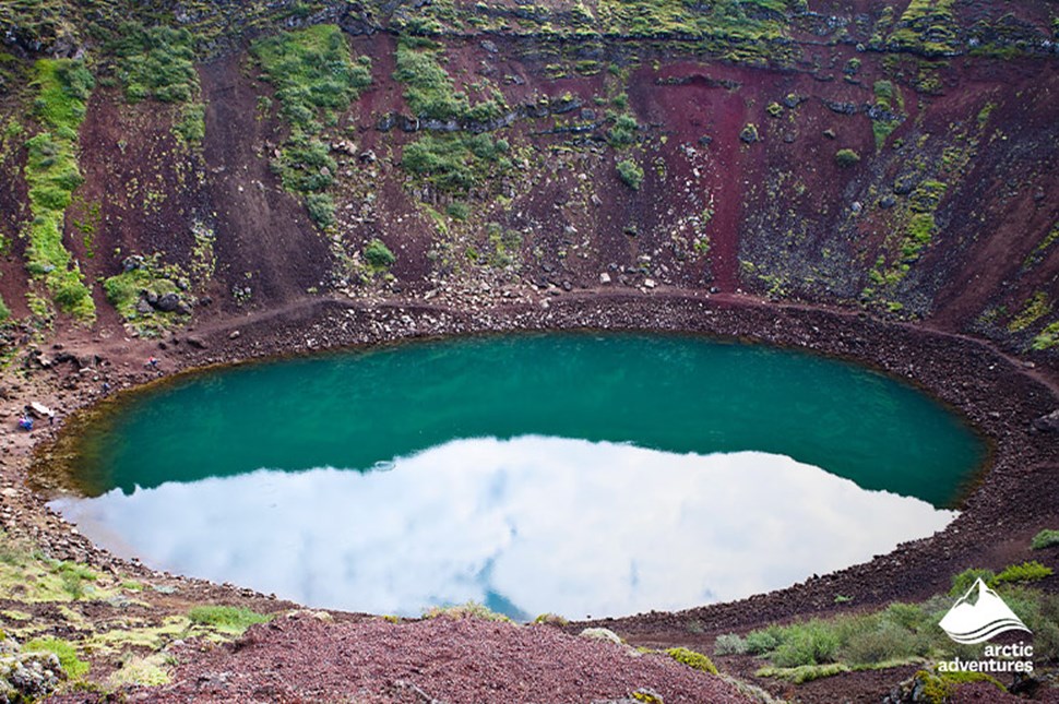 Volcanic Kerid Crater Lake in Iceland