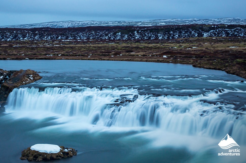 Faxi Waterfall Panorama in Iceland