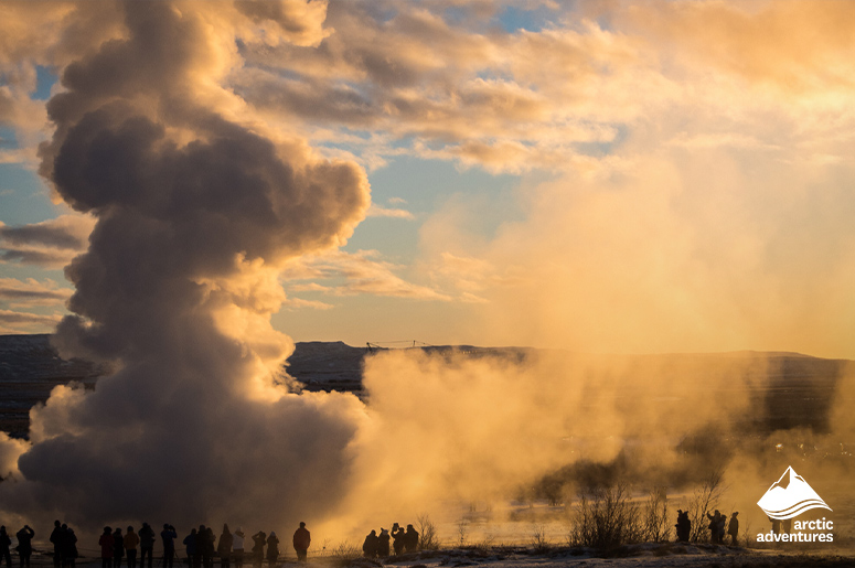 Erupted Strokkur Geyser in Iceland