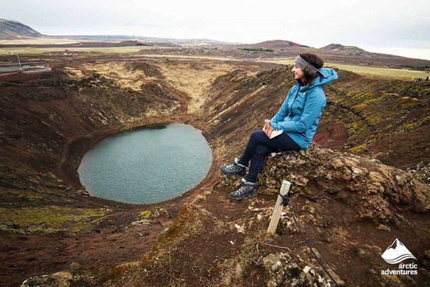 Woman With Blue Jacket by Kerid Crater