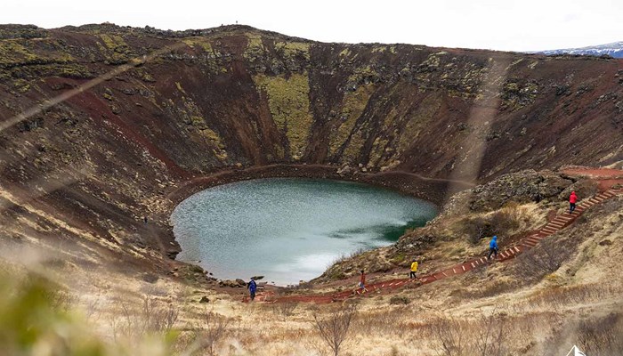 Volcanic Crater Lake in Iceland