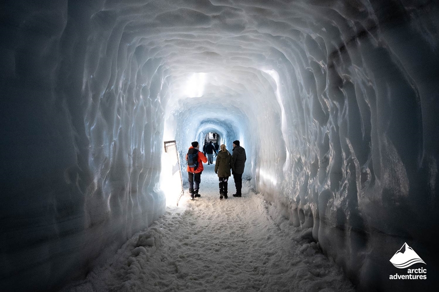 People in Ice Tunnel