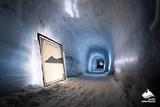 Ice Tunnel on Langjokull Glacier in Iceland