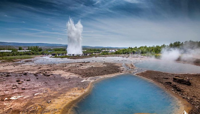 Hot Geysers Area in Iceland