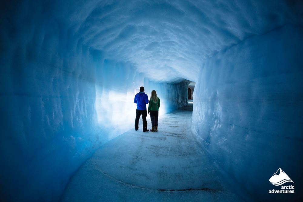 Couple in Ice Tunnel