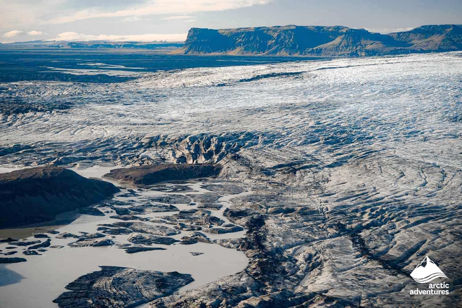 Aerial View Of Icelandic Glacier