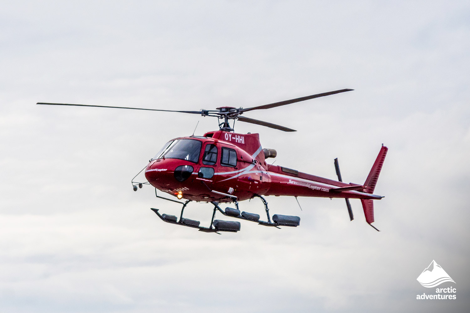 Red Helicopter Flying