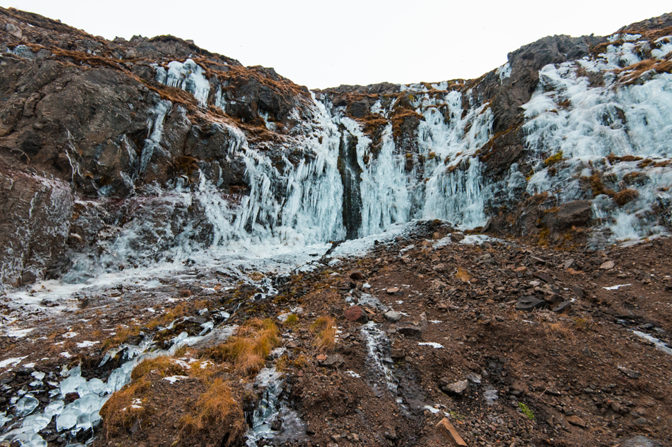 Grundarfoss Waterfall in Winter