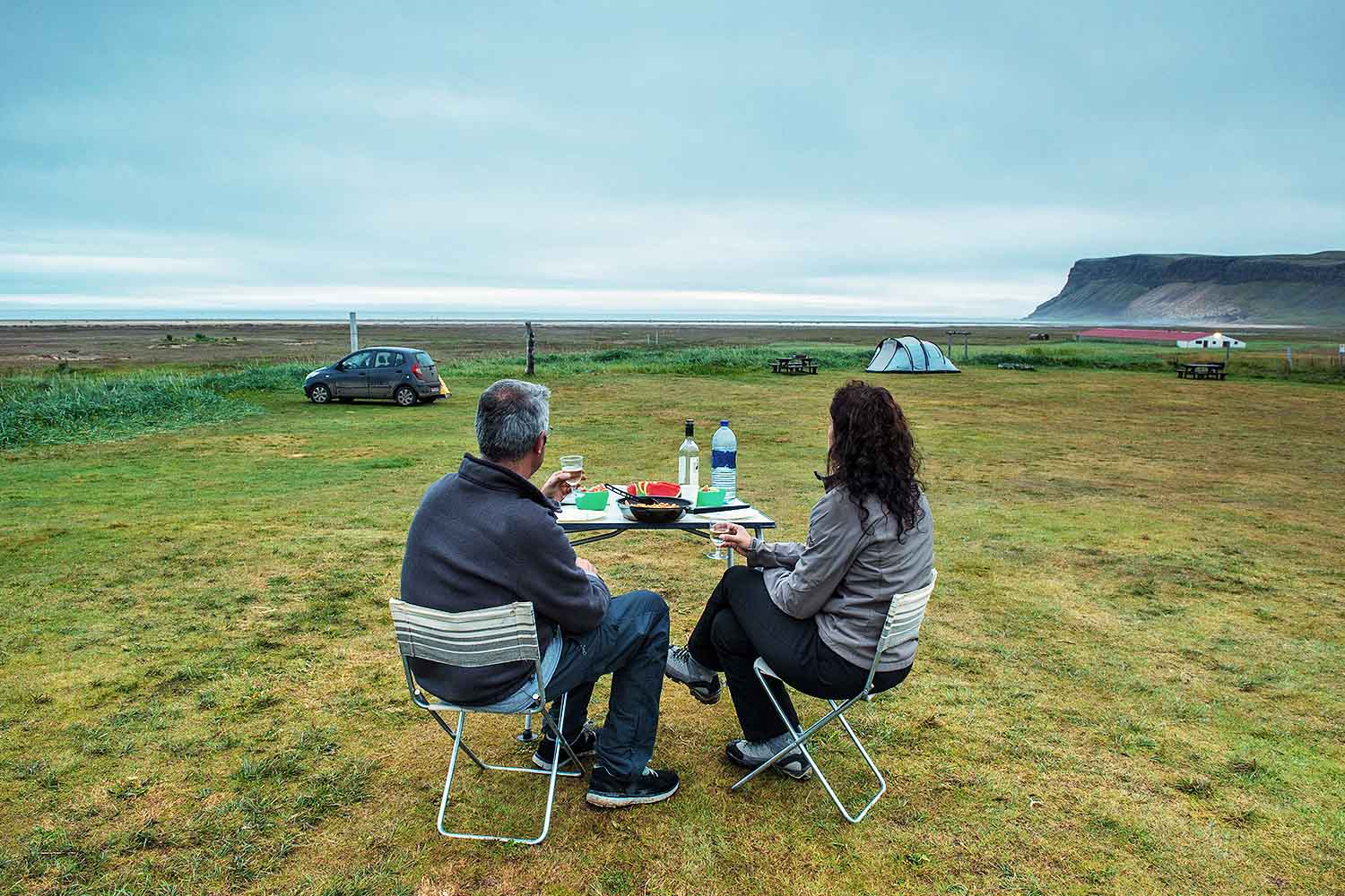 Nature Couple's Camping Escape in Breidavik Iceland