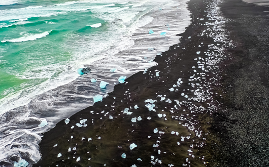 Why is the Sand at Iceland's Diamond Beach Black?