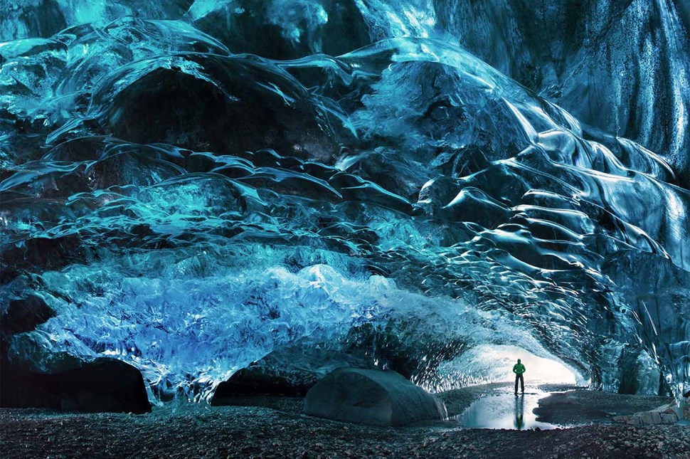 Iceland's Crystal Ice Caves Carve Walkways Deep Within A Glacier