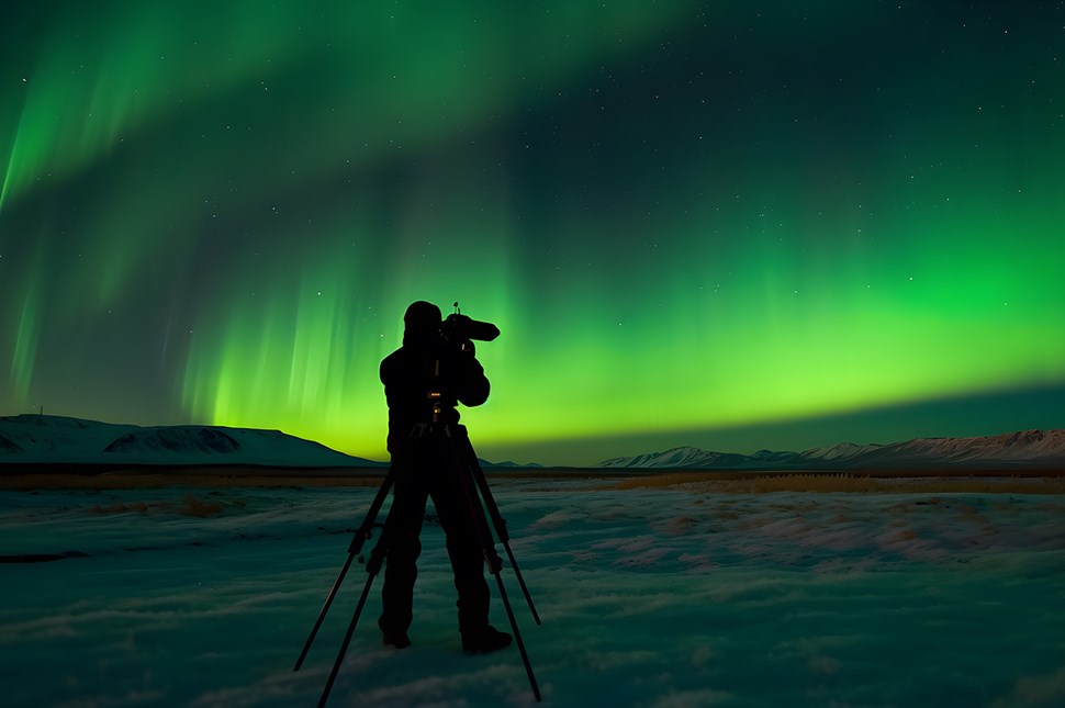 Man Shoots Northern Lights in Iceland