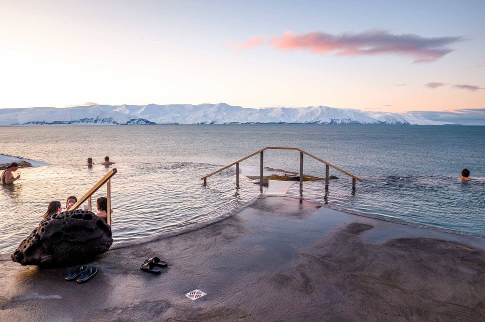 Husavik Geosea Hot Springs Iceland In Winter