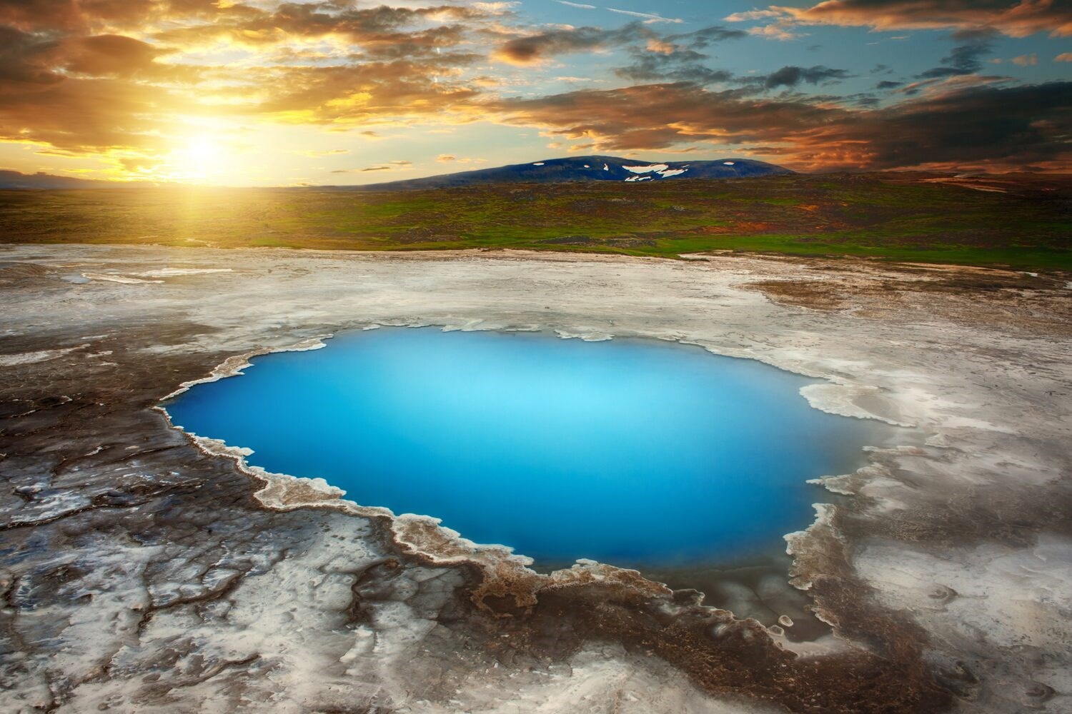 Hveravellir Iceland Blue Bright Hot Spring In Highlands