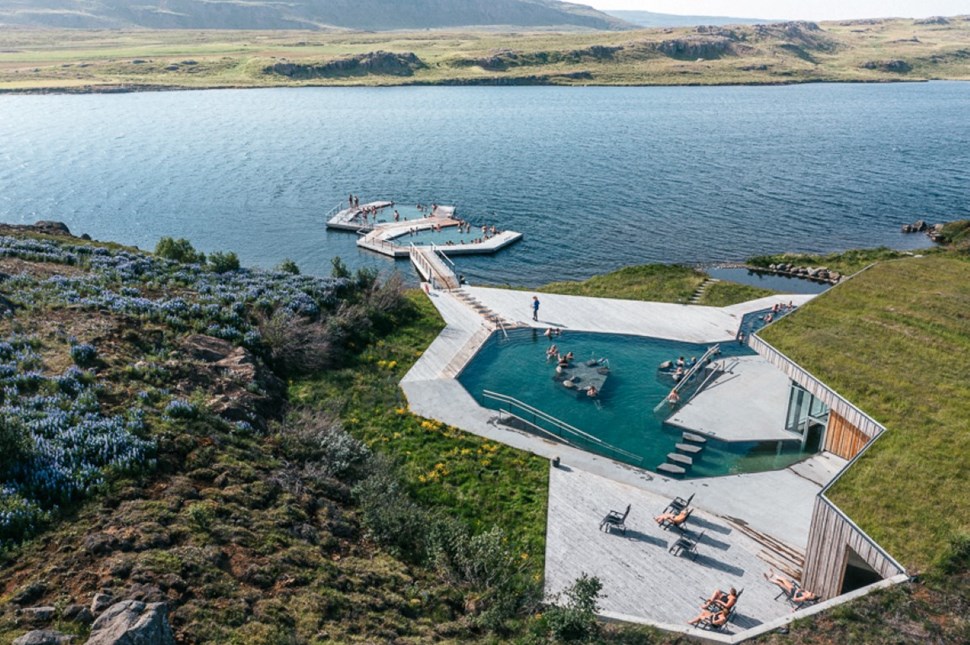 Vok Baths Iceland Floating Pools Lake Urridavatn